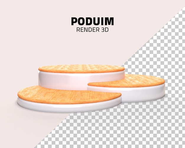 PSD producto escénico de madera poduim 3d