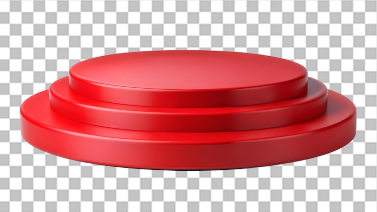 PSD producto etapa rojo poduim 3d render