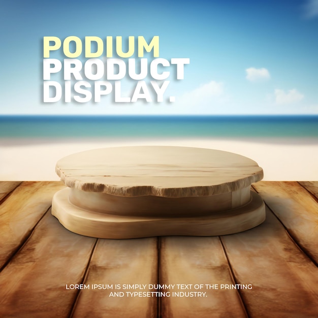 Producto de exhibición cosmética, soporte de podio natural, escena de podio de verano para exhibición de productos, representación 3d
