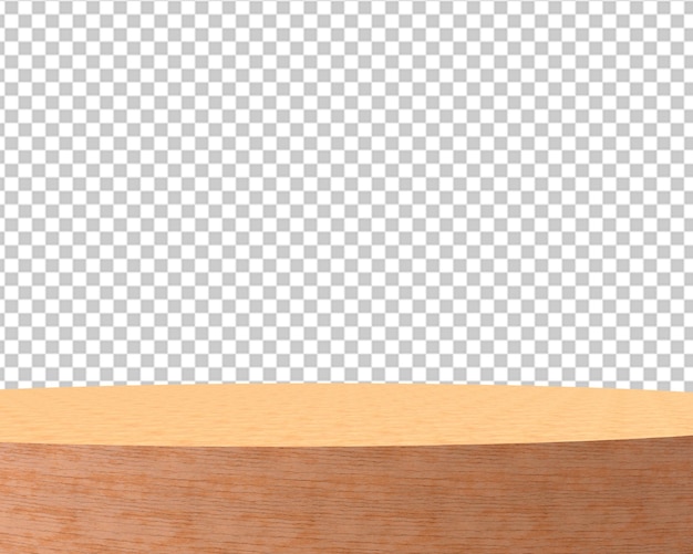 Producto de mesa de madera poduim renderizado 3d