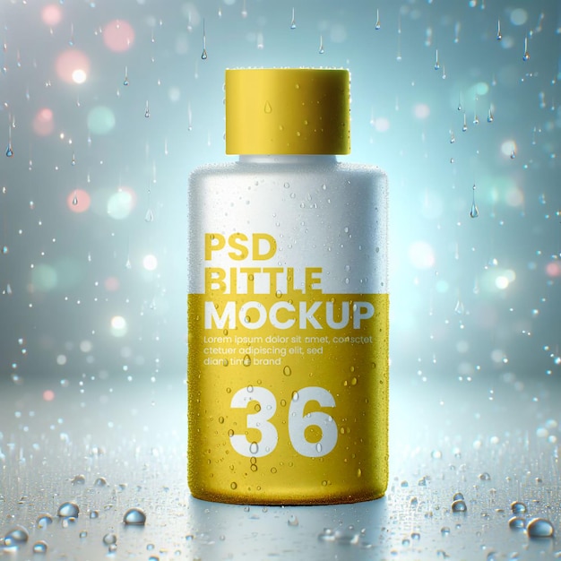 PSD producto de regeneración de botella de cuidado de la piel brillante de lujo o maqueta de marca de elementos cosméticos