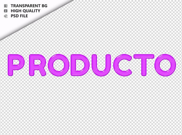 PSD producto tipografía texto púrpura vidrio brillante psd transparente