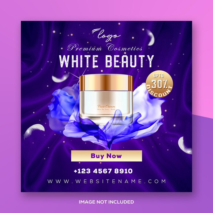Productos de belleza PSD cuadrado banner de redes sociales o publicación en Instagram