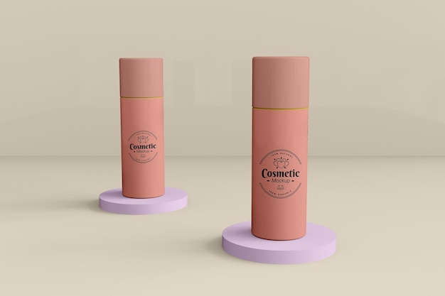 Productos cosméticos en aerosol corporal Diseño de maqueta de botella 3D