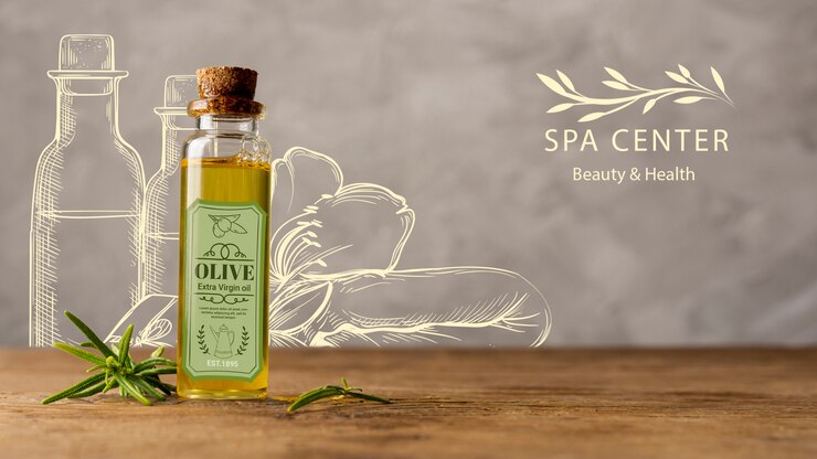 PSD productos cosméticos naturales en el spa para el tratamiento.