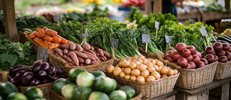 PSD productos frescos en el mercado