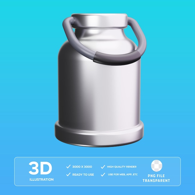 Productos lácteos en 3D Ilustración en 3D