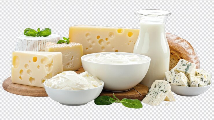 PSD productos lácteos deliciosos, incluidos la crema agria de leche y la mozzarella para usos culinarios