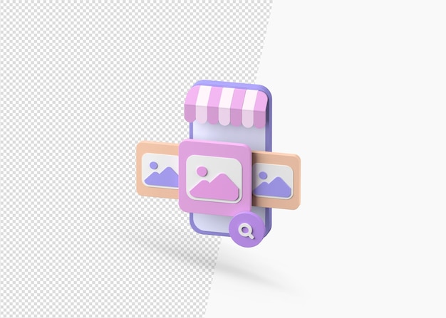 Produit De Recherche Isolé Sur Téléphone Concept 3d