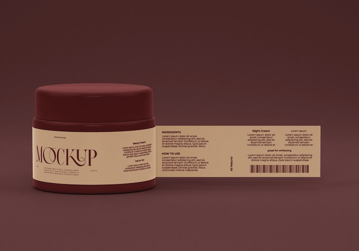 PSD produit de soins de la peau avec modèle d'étiquette