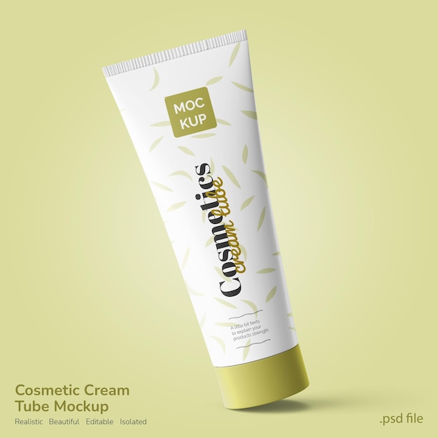 produit de tube de crème cosmétique de soins du corps de crème solaire maquette réaliste avec du plastique mat