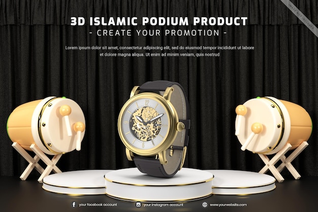 Produktdisplay-mockup für das islamische podium