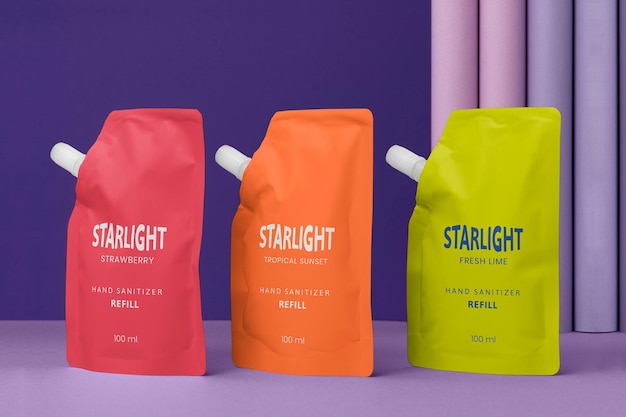 Produktverpackung für nachfüllbare Beutel-Mockup-Beutel (PSD)