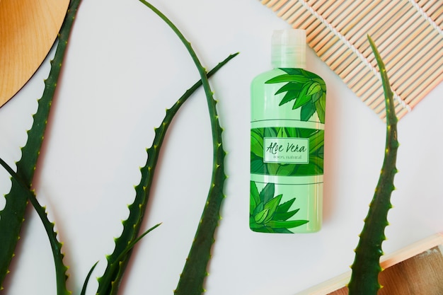 PSD produto cosmético com aloe vera