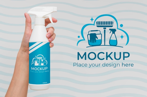 Produto de limpeza com embalagem mock-up