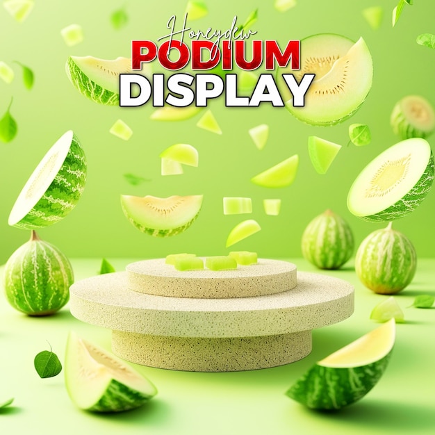 Produto honeydew display para modelo de postagem de mídia social