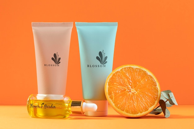 PSD produtos cosméticos de suco de laranja orgânico