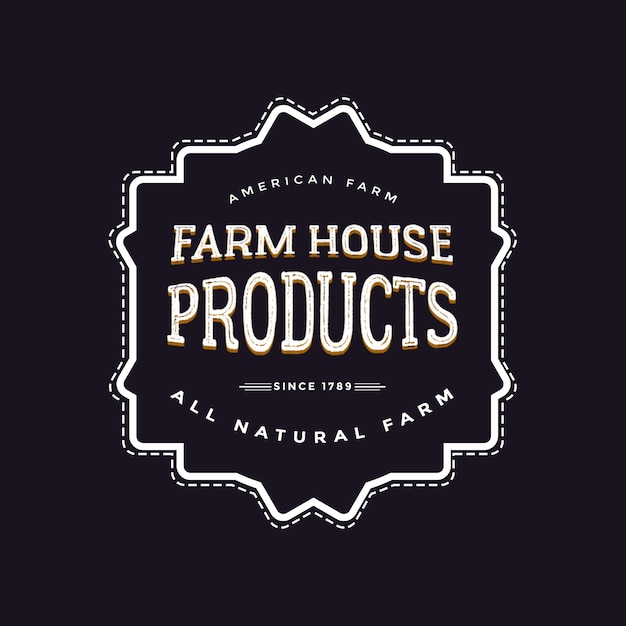 Produtos de fazenda - Design de rótulos vintage