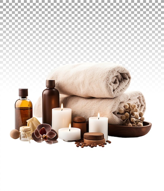 Produtos de spa isolados em formato png