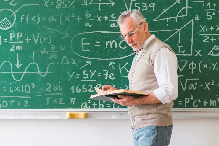 PSD profesor de matemáticas en libro