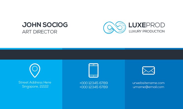 PSD professional business card for john sociog art director at luxeprod