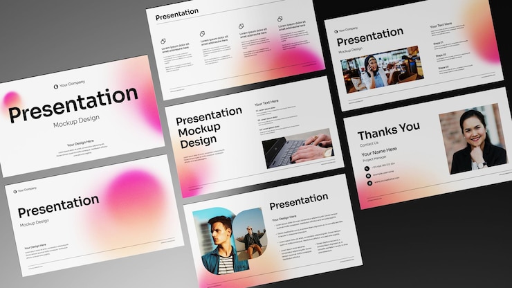 Professional Gloomy Presentation Slide Mockup
