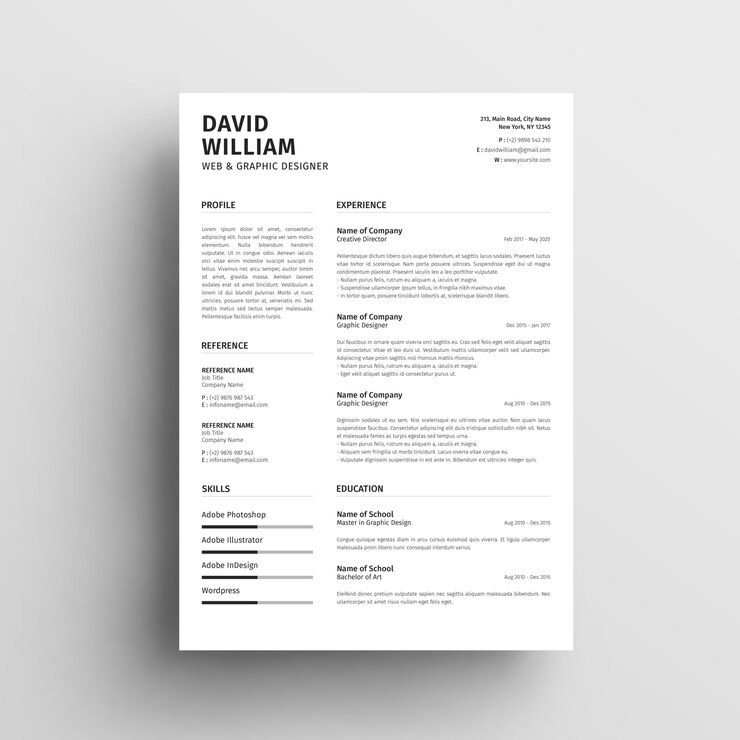 PSD professional resume template