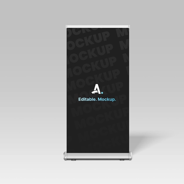 Professional RollUp Banner PSD Mockup para el diseño de eventos y publicidad