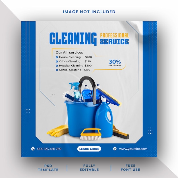 Professionelle reinigungsdienste soziale medien instagram post banner vorlage