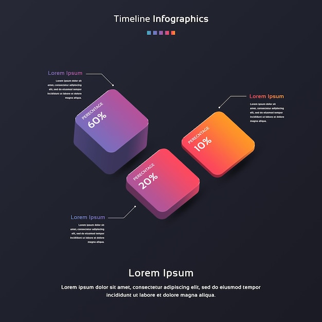 PSD professionelle schritte 3d-infografik