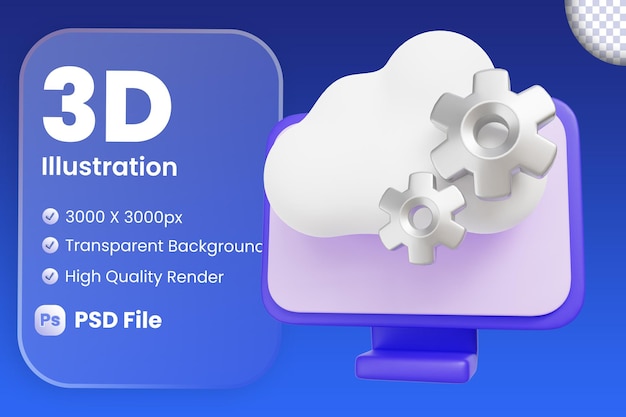 Professioneller Cloud-Ingenieur 3D-Illustration
