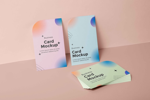 Professionelles abgerundetes Visitenkarten-Mock-up-Design