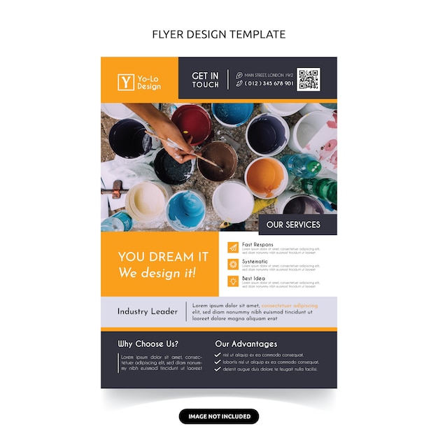 Professionelles design flyer vorlage