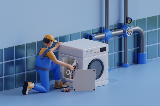 Un professionnel du service viendra chez le client pour réparer la machine à laver