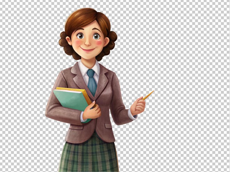 PSD professor de escola com livros de palestra