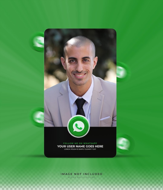 PSD profil d'icône de bannière sur la conception de rendu 3d whatsapp