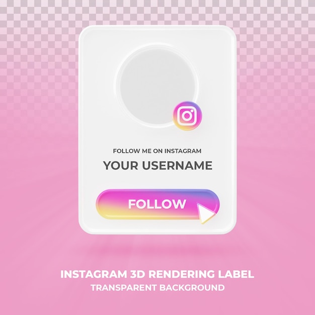 PSD profil d'icône de bannière sur instagram bannière de rendu 3d isolé