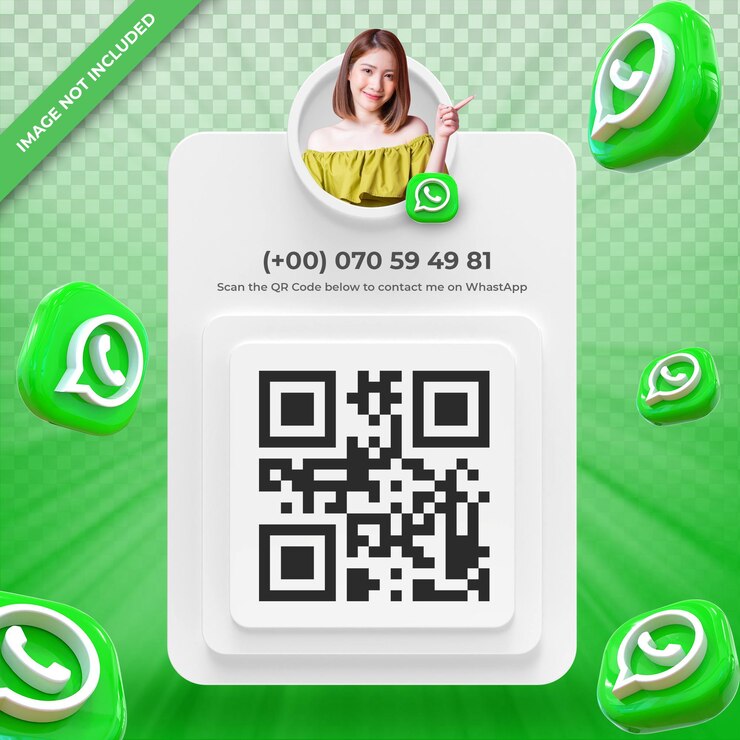 Profil d'icône de numérisation de bannière sur l'étiquette de rendu 3d WhatsApp isolée