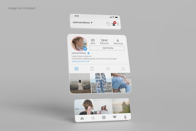 Profil D'interface Instagram Et Maquette De Publication