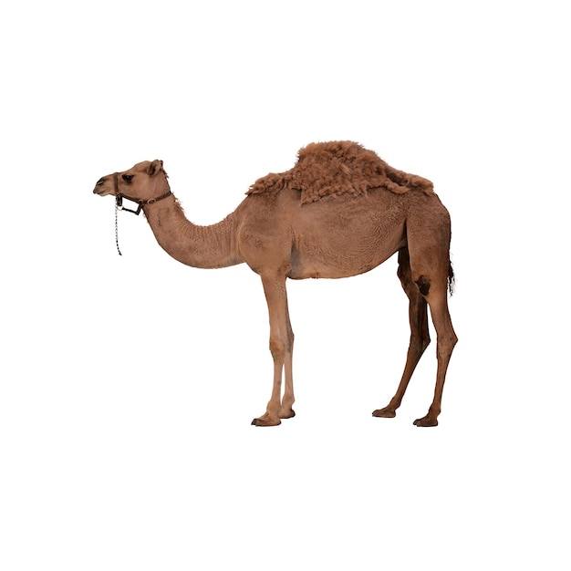 Un profil réaliste d'un chameau sur fond blanc PNG