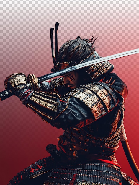 Profil seorang Samurai Gagah dalam Pelindung Tradisional