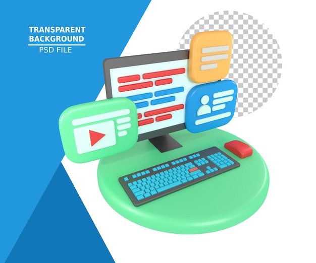 Profil- und Videoanzeige Computercodierung UI-Design