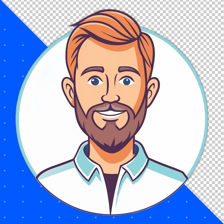 PSD profile d'avatar vectoriel d'homme et de garçon pour les médias sociaux png arrière-plan transparent
