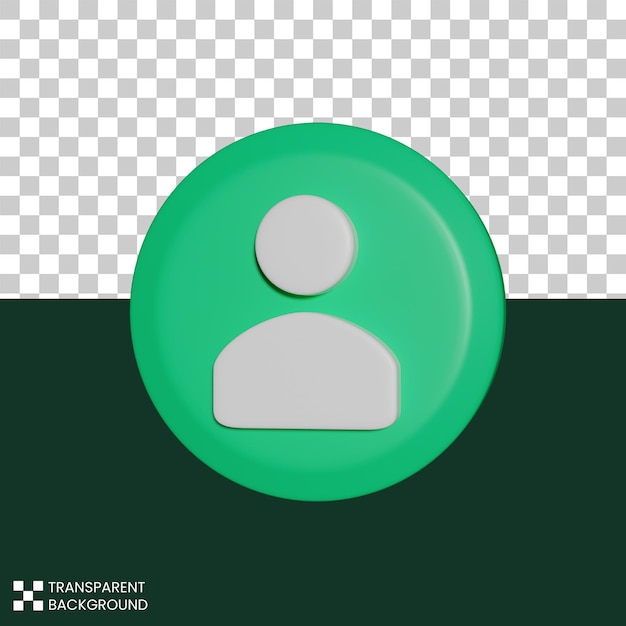 Profile user icon 3d rendering