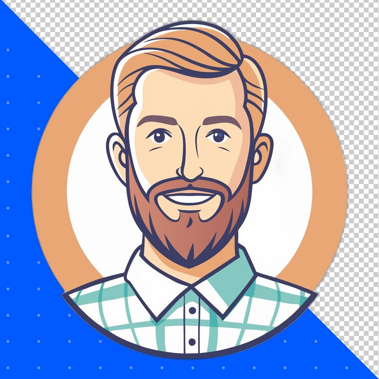 PSD profilo de avatar vectorial de hombre y niño para redes sociales png fondo transparente