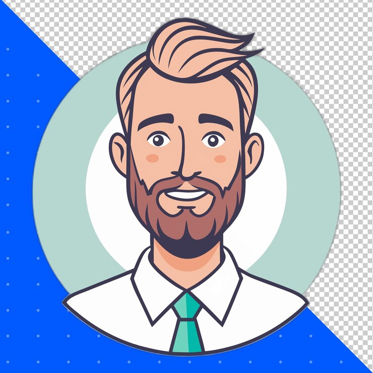 PSD profilo de avatar vectorial de hombre y niño para redes sociales png fondo transparente