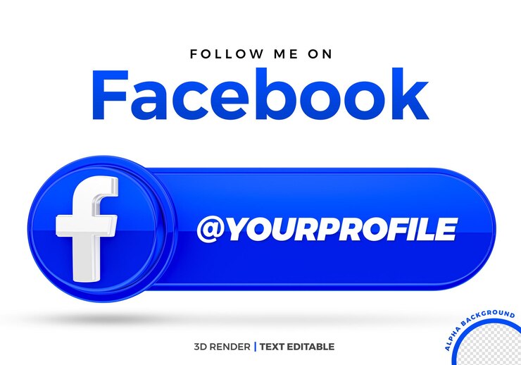Profilo Facebook social media 3D Render isolato per la composizione con testo modificabile Premium PSD