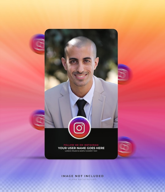 Profilo icona banner su Instagram 3d rendering design