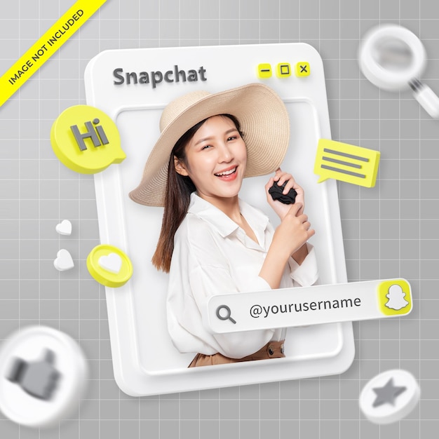 Profilo Snapchat di rendering 3d