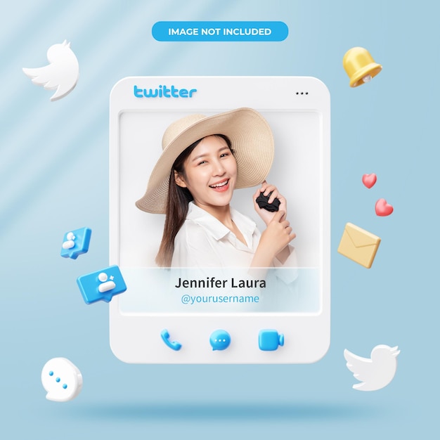 Profilo Twitter di rendering 3d